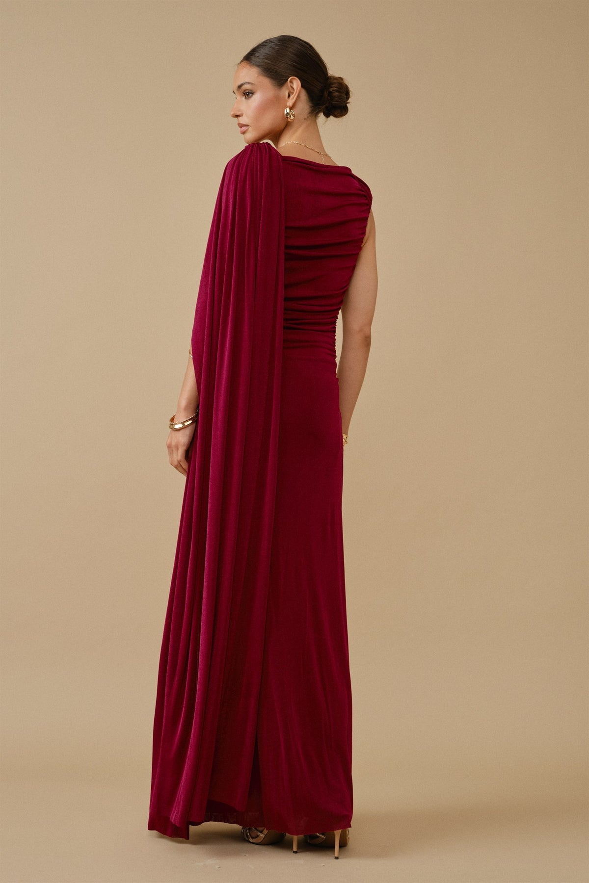 DALILAH DRESS IN BURGUNDY