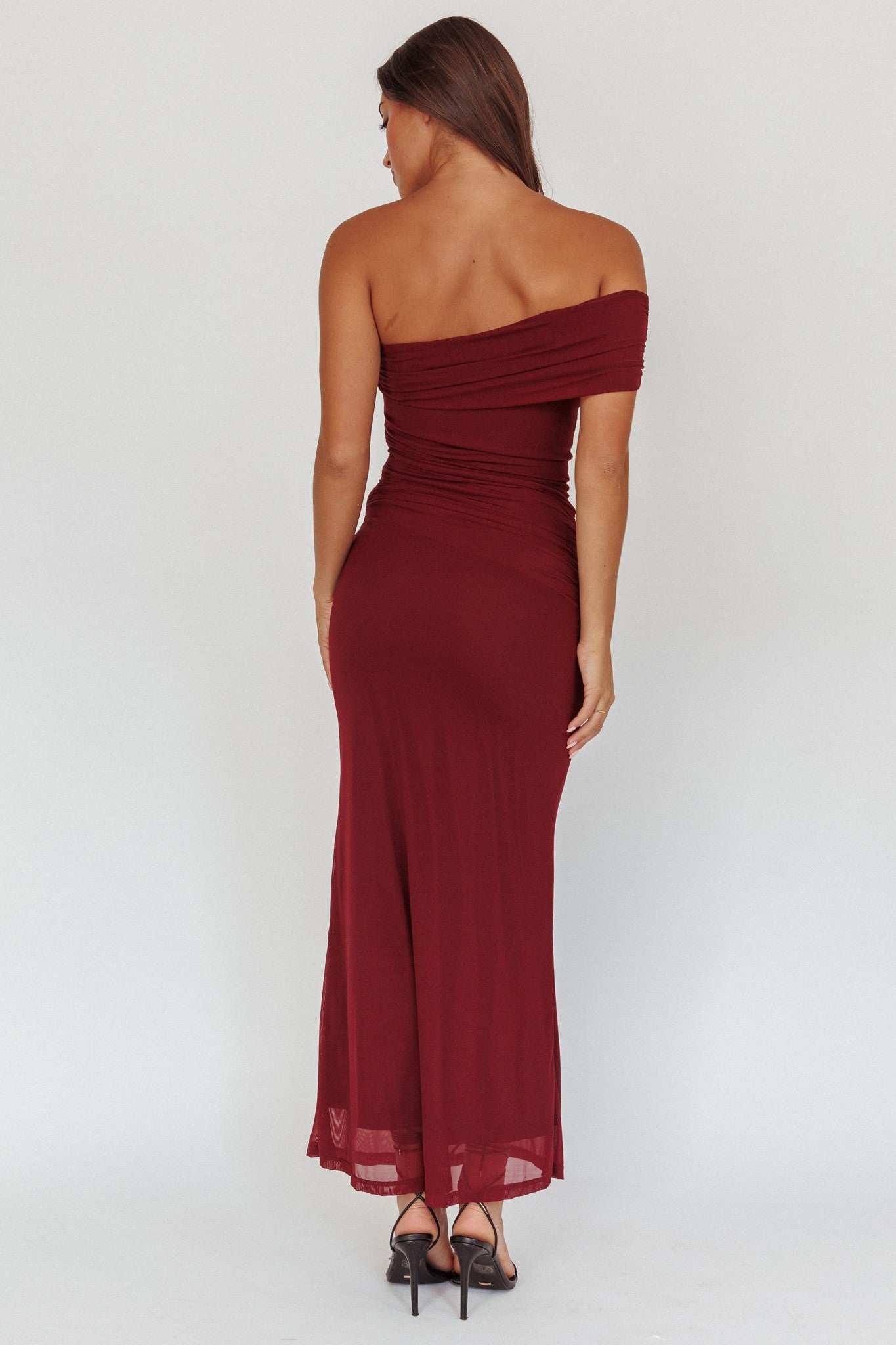 ANGELA BURGUNDY DRESS