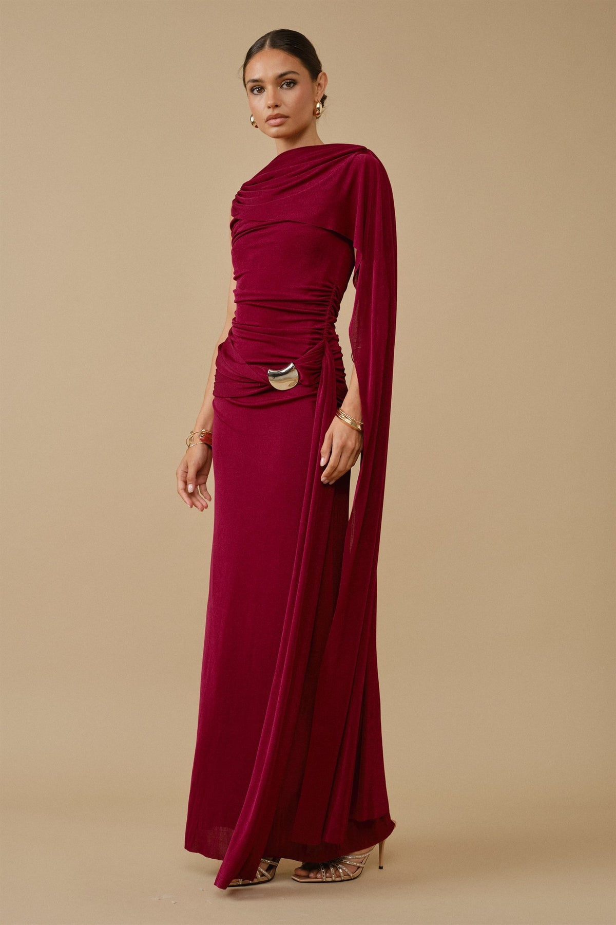 DALILAH DRESS IN BURGUNDY