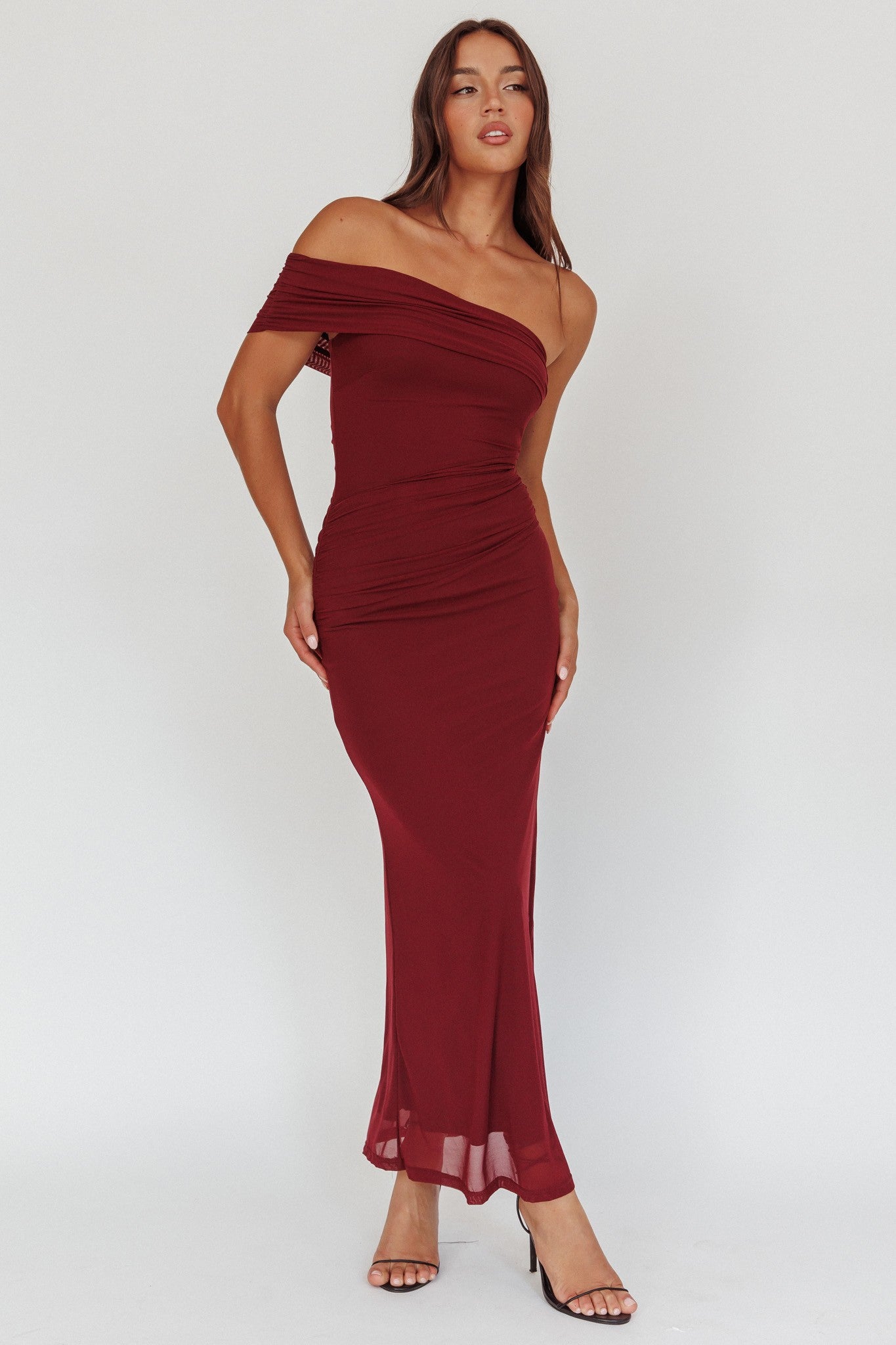 ANGELA BURGUNDY DRESS
